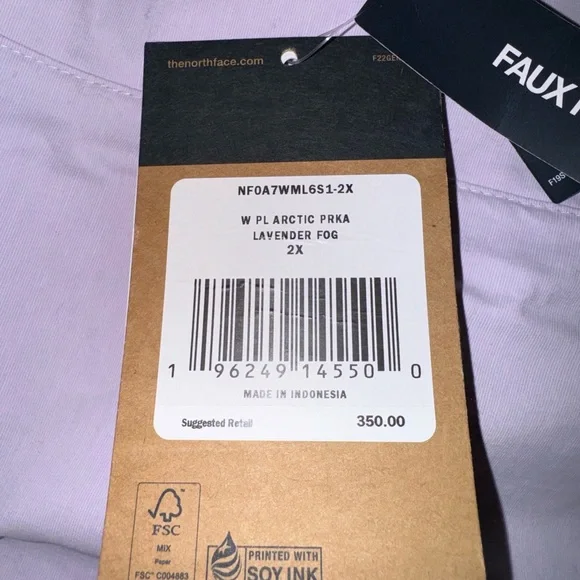 The North Face Arctic Women Waterproof Down Parka Lavender Plus Size 2X NEW $350